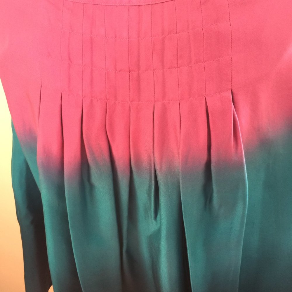 Nine West Pink and Teal Ombre Silk Skirt Size 12 - Picture 3 of 7